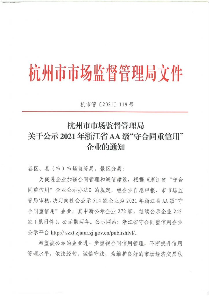 喜报： 一纸硬核的背书——三赢人力入选省AA级 “守合同重信用”企业